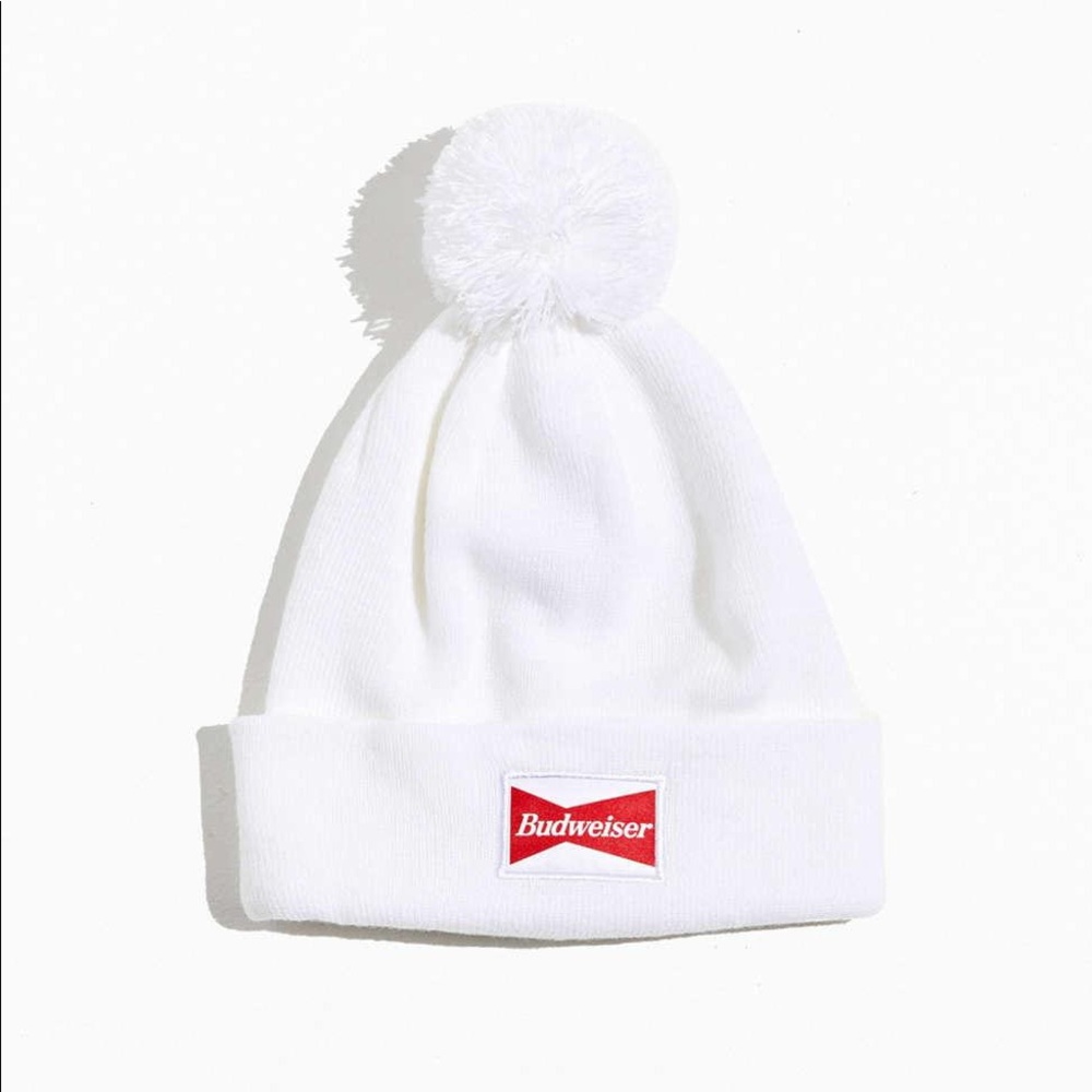 Budweiser White Pompom Beanie